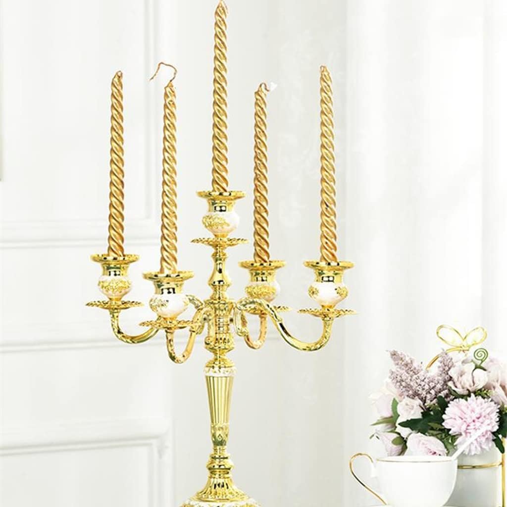 Nuevo Candelabro de Piso de Metal para Velas cónicas, portavelas con diseño de Cabeza 3/5, Centro de Mesa Decorativo para Mesa, Mantel, Boda Portavelas