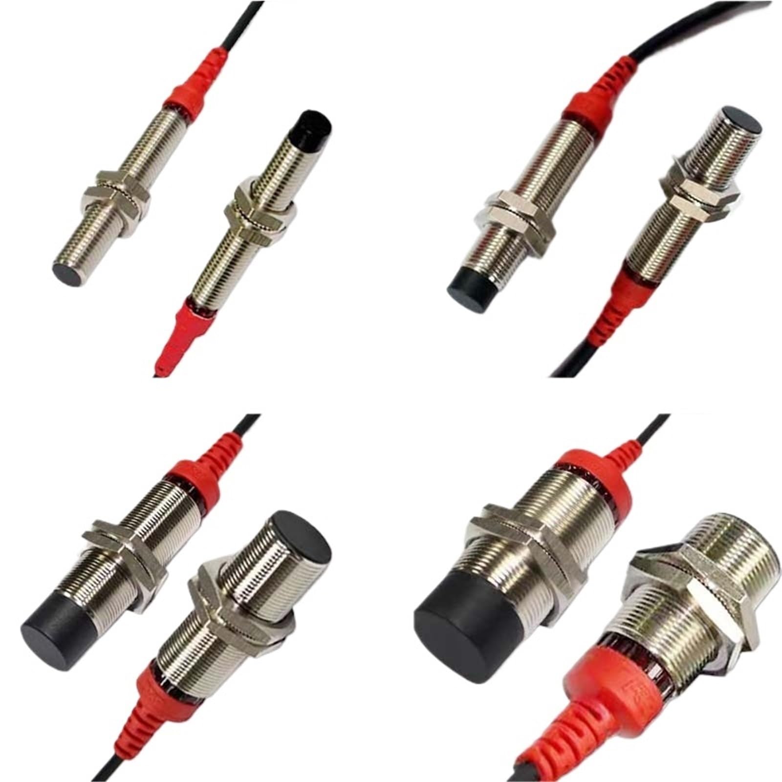 Indukcyjny przełącznik proximity czujnik M8, M12, M18, M30, PNP, bez wykrywania, odległość 1 do 15 mm, 6-36 VDC, z kablem 2 m (M12 4 mm PNP NO)