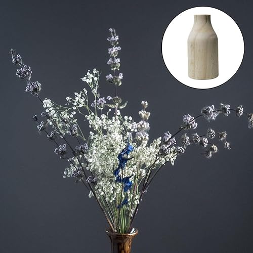 Miniatura 7 de Florero de madera Florero de madera Arreglo de flores Pot Mesa de comedor Jarrón para planta seca