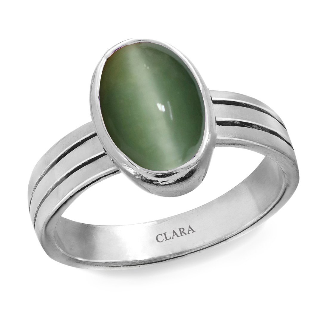 clara Certified Cats Eye (Lehsuniya) 7.5cts or 8.25ratti Stunning Silver Ring for Men and Women-picture-32