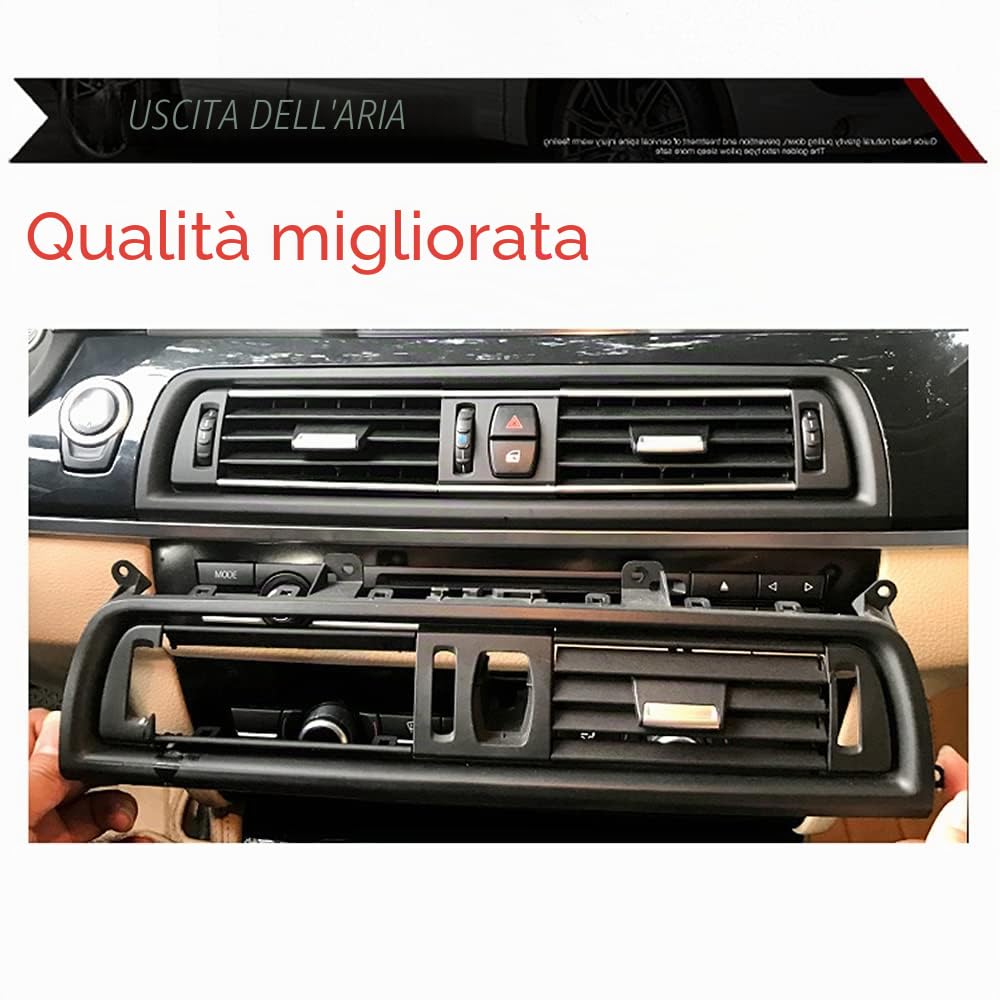 Griglia di ventilazione per climatizzatore - Griglia di areazione per aria fresca - Deflettore d'aria - Copertura per griglia per F10 F11 5 serie 520 523 525 528 530 535 550 2010-2016 (anteriore)