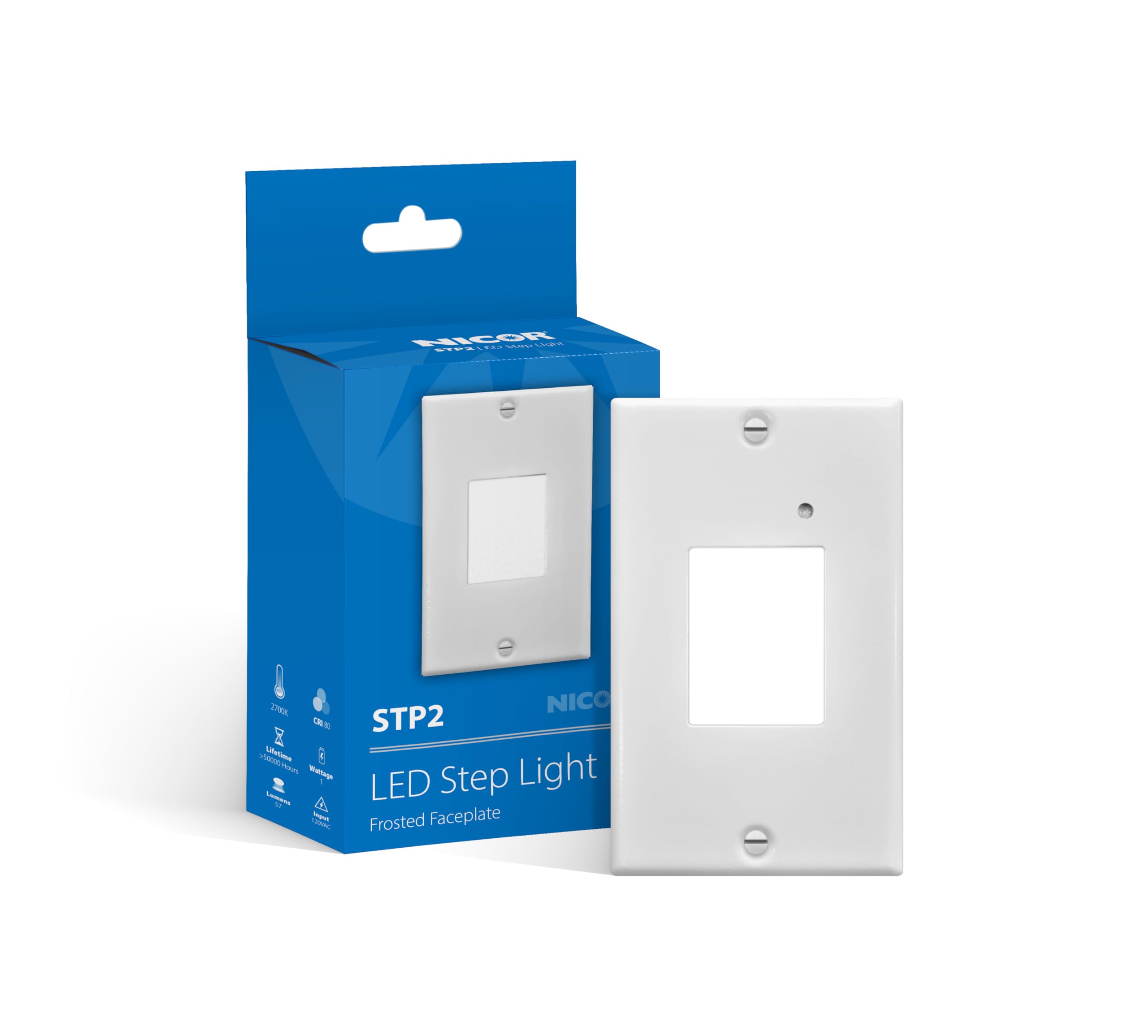 NICOR Lighting STP2 Frosted White LED Step Light with Photocell (STP2F120WHPC)