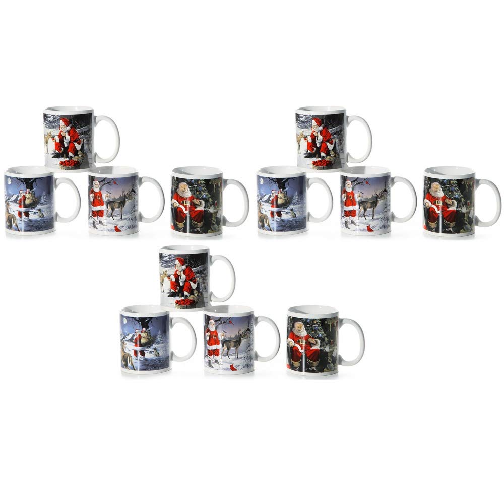 Annastore 12 x Glühweinbecher - Weihnachtstassen mit schönen Motiven Farbe 12 x Xmas Nostalgie
