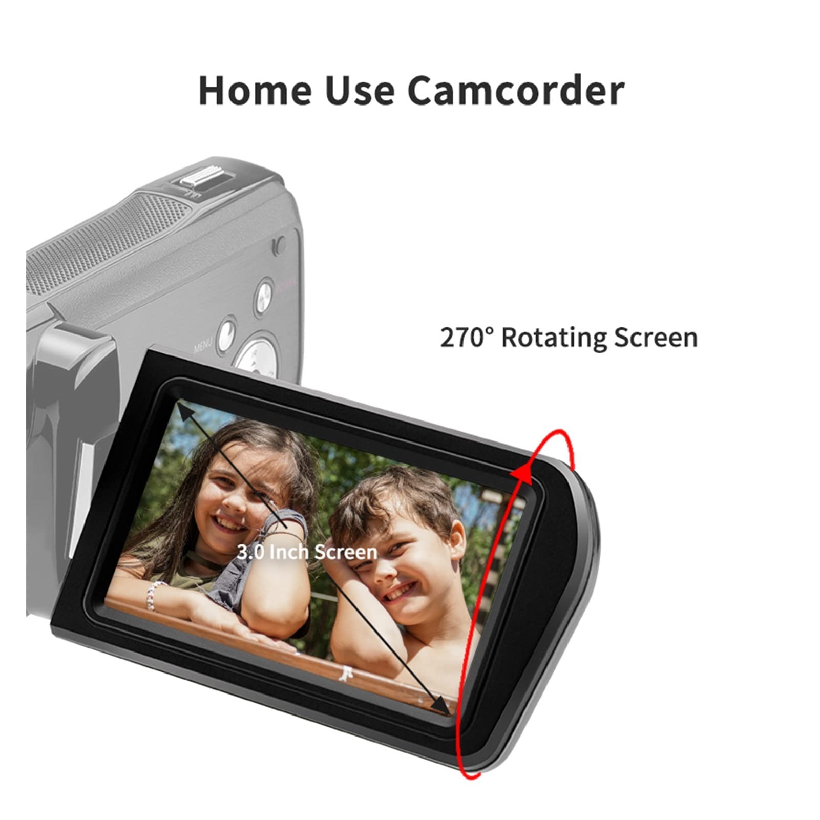 Videocamera, Videocamera for videocamera 4K for la registrazione Vlog, AC2 Vlogging Video Camterrorder Photography 108 0p 60fps, IR Visione notturna