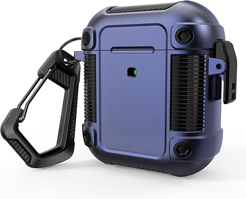 Lopnord Funda para AirPod, compatible con Apple AirPods de 2 generación con tapa de bloqueo, funda protectora resistente de cuerpo completo para