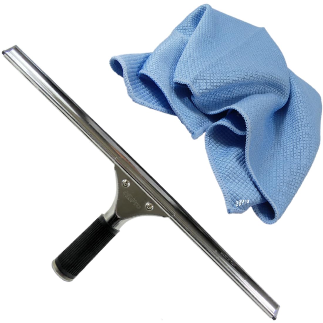 Gbpro Professional Window Squeegee Stainless Wiper 45Cm / 18 Inches + Next Generation Window Fishscale Microfibre Cloth