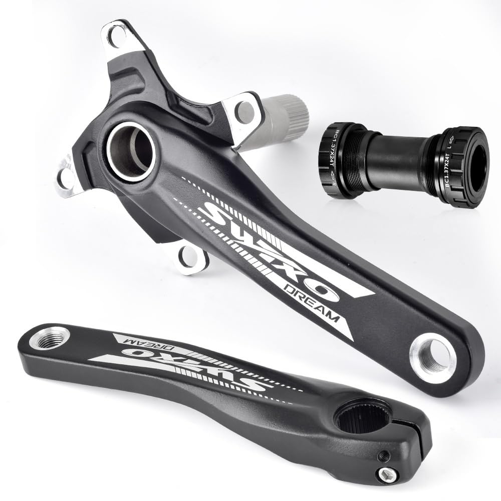 ZXGSXIOU 104BCD Crankset For MTB Hollow Integrated Crank Set 170mm Mountain Bike Lightweight Crankarm Aluminium Bicycle Cranksets Bottom Bracket 68/73mm