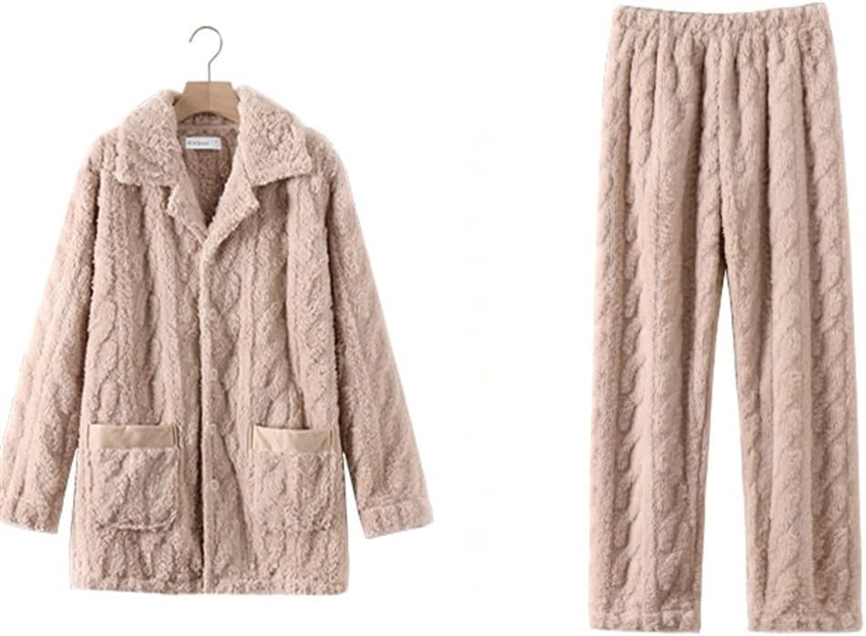 Winter Coral Fleece Thickening and Warm Flannel Men's Plus Size Suit