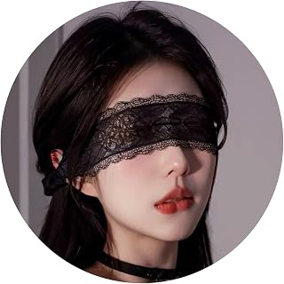 Lace Eye Mask for Women, Adjustable Hollow Out Lace Sleep Eye Patch for Yoga, Meditation, Gaming, Relaxation, Halloween Party Costume, Romantic Black Gift Accessory