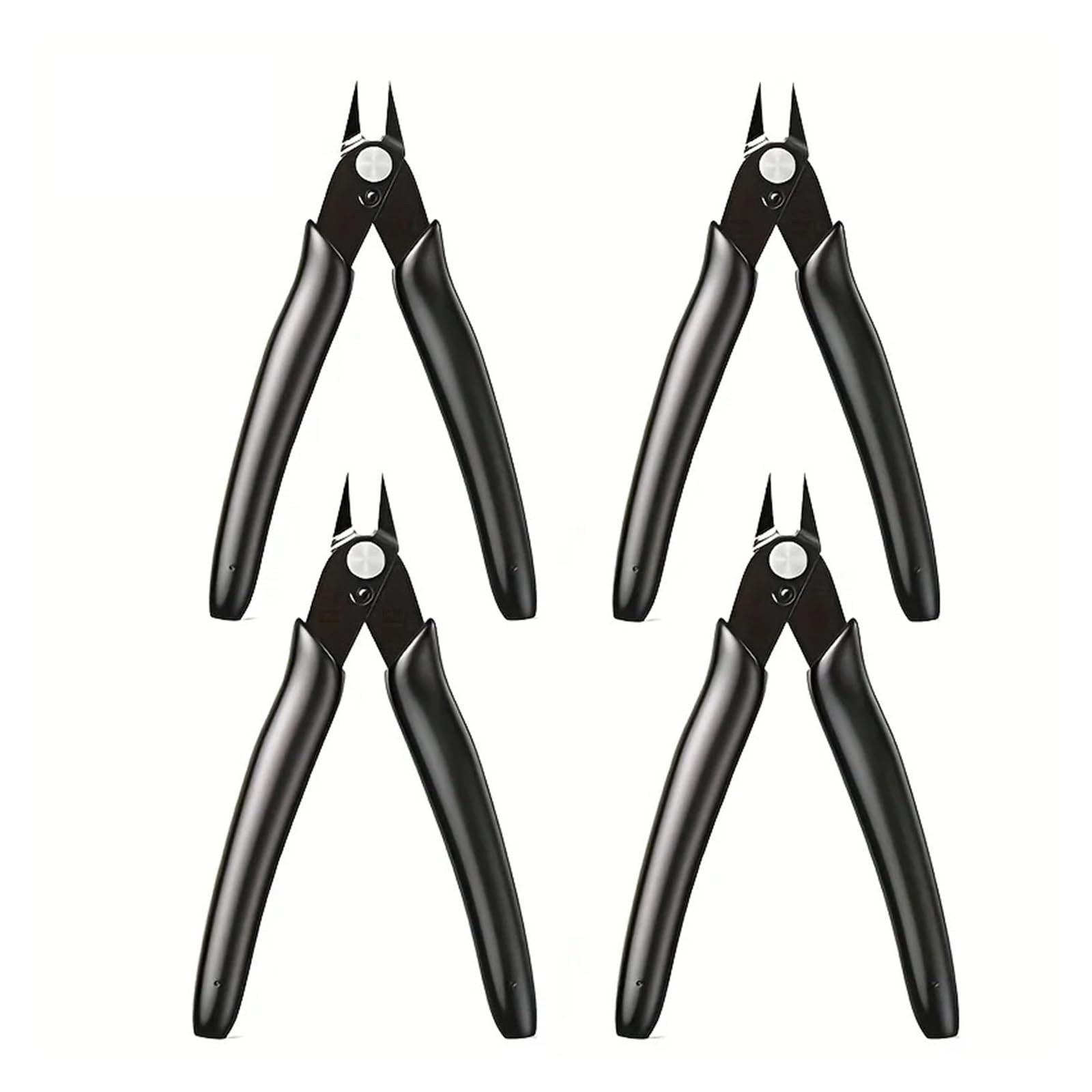 Ejppdhco 4Pcs Wire Cutters Zip Tie Cutters Micro Flush Cutter 5Inch Precision Wire Clippers Hobby Snips Small Side Cutting Pliers(4Pcs)