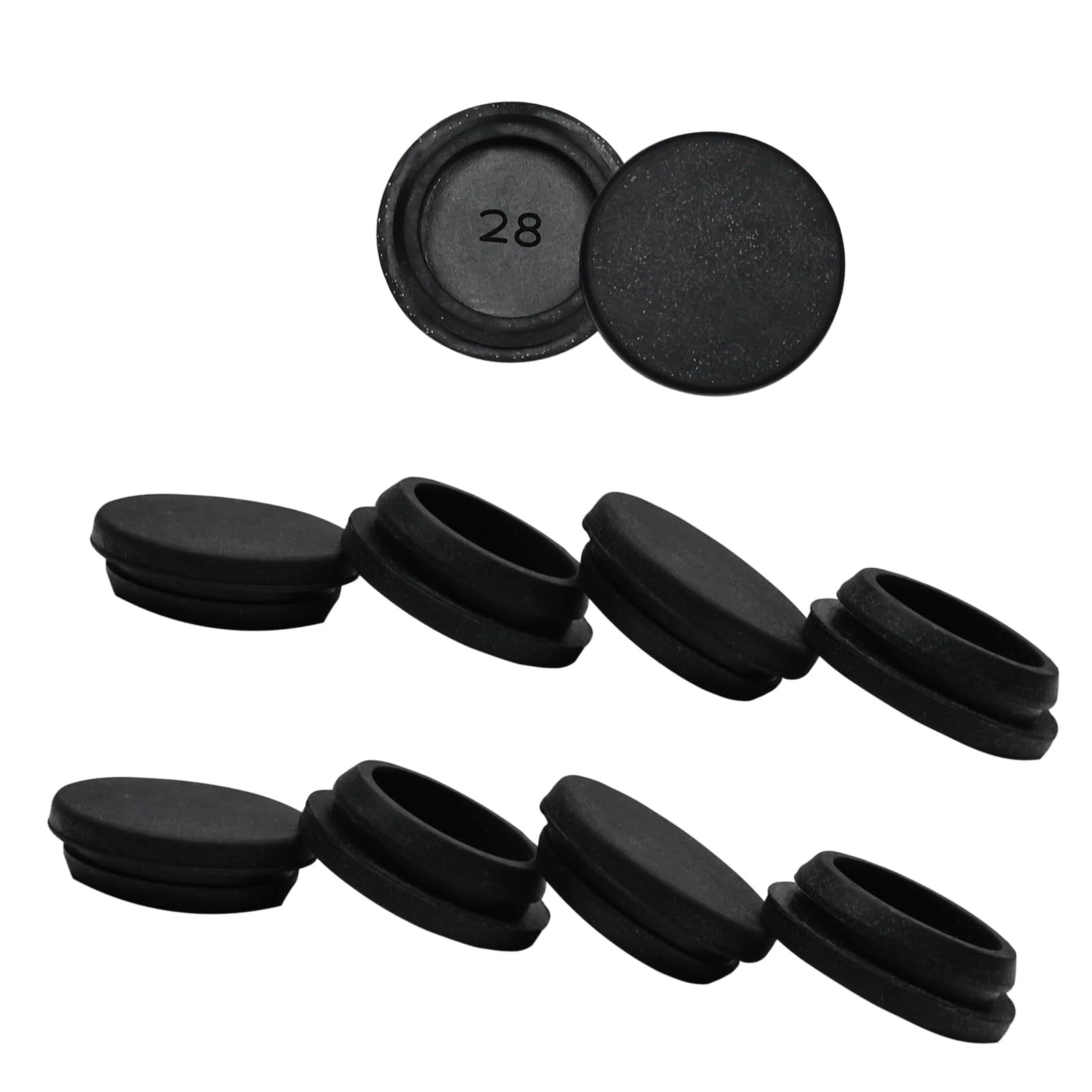 10Pieces 28mm Food Grade Silicone Stoppers Black Kitchen Sealing Plugs Round Holes Plugs for Bottles Jar Container Press in Locking Hole