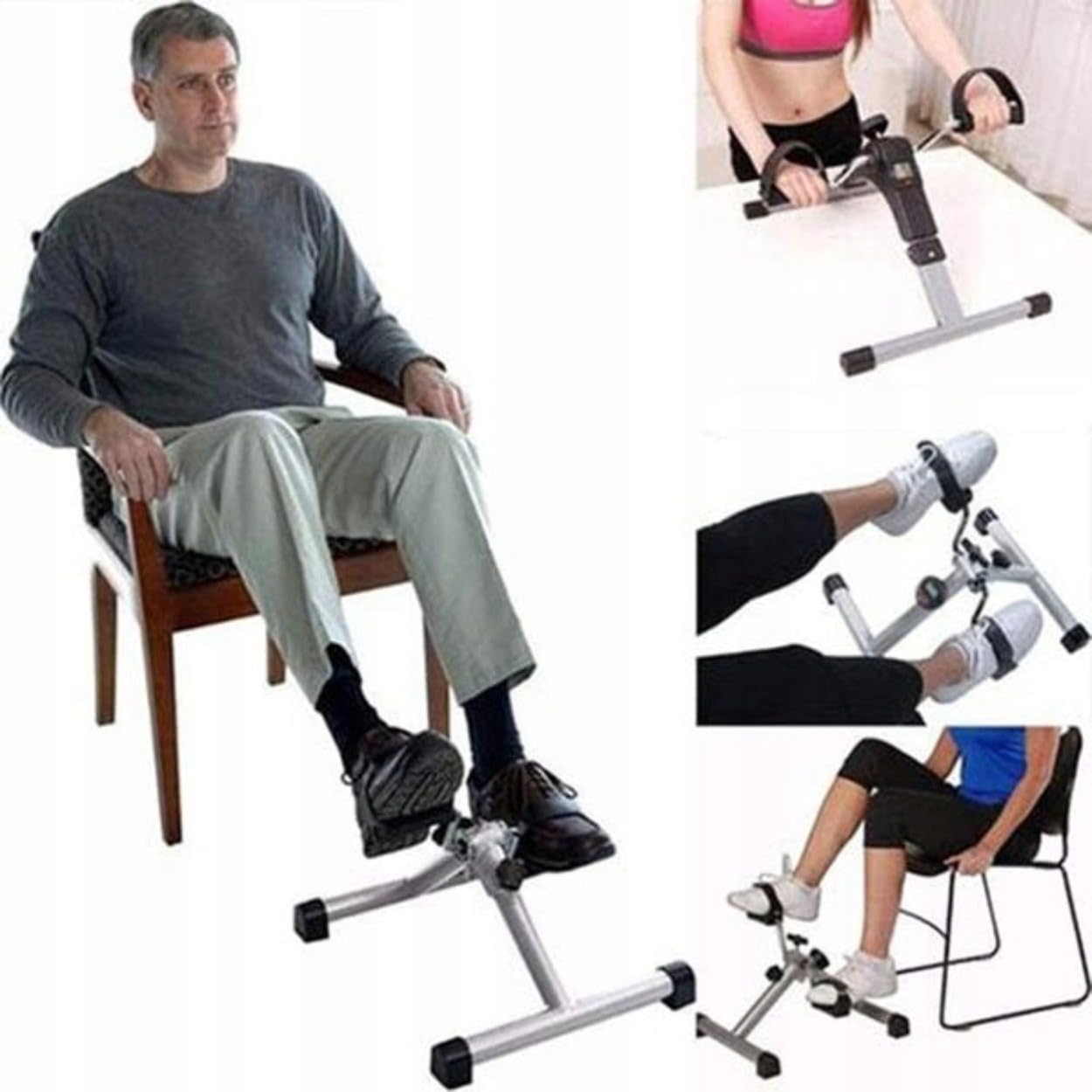 Mini Heimtrainer Pedaltrainer – Arm- & Beintrainer für Zuhause, leiser Reha Trainer, kompakt für Büro, mit Widerstand, Fitnessgerät für Senioren & Physiotherapie