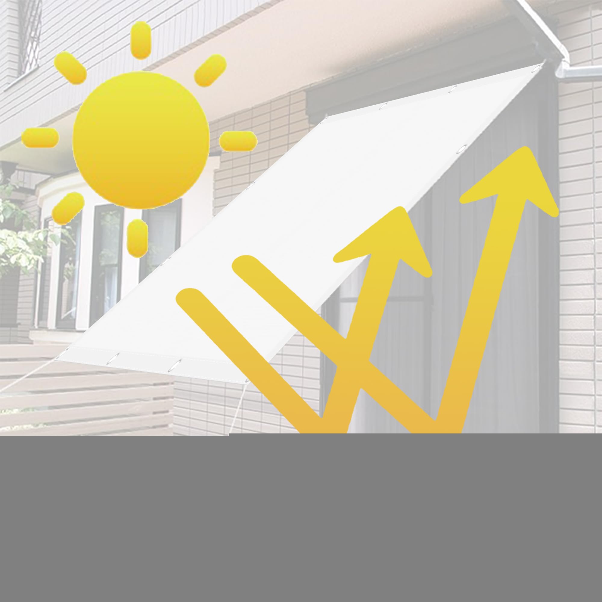 Markiza Dachowa 1 x 2.5 m Prostokąt Odporny Na Promieniowanie UV Odporny Na Warunki Atmosferyczne Markizy Z 4 Linami Trwały Idealny Na Podwórko Ogrodowe, Kolor ciemnoszary