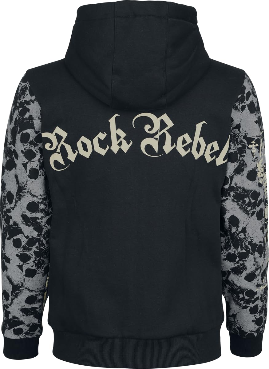 Rock Rebel by EMP Damen Kapuzenjacke Skulls & Details schwarz