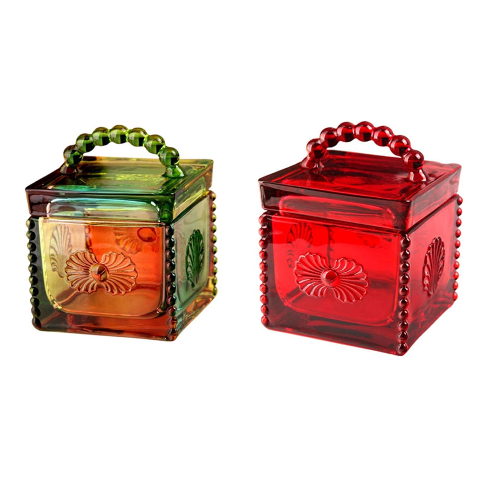 Elegant Relief - Tarro cuadrado de cristal para almacenamiento de caramelos con tapa sellada, tarro decorativo para encimera de cocina