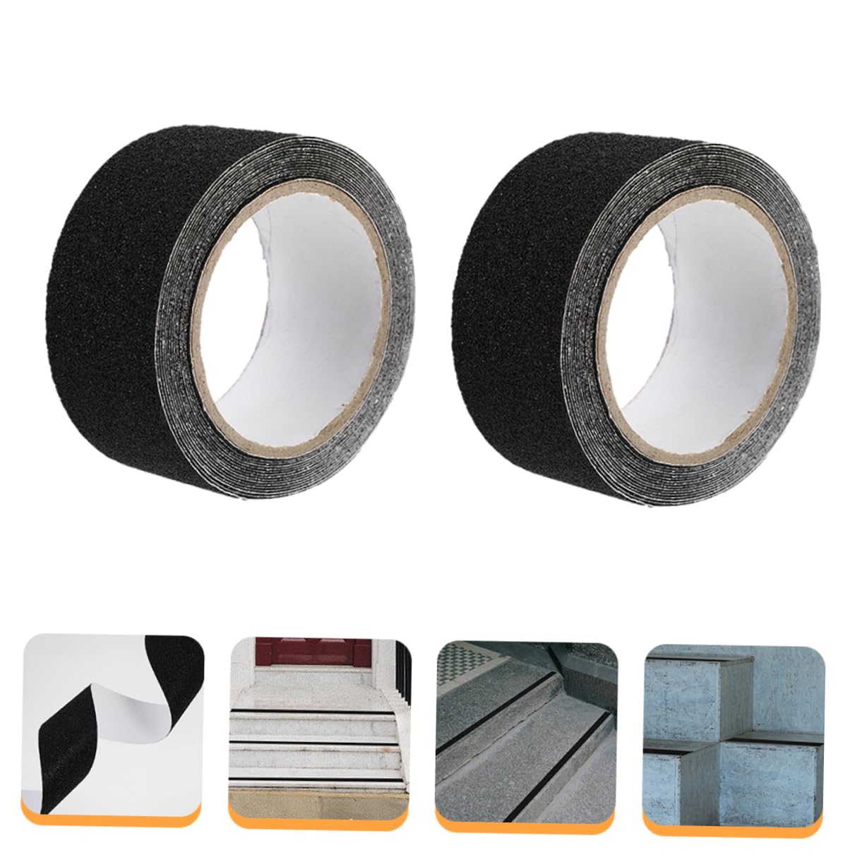 PRETYZOOM 2 Set Nastro Antiscivolo Strisce Adesive Per Scale Alta Trazione Facile Da Resistente All Usura Nero 2 * 2