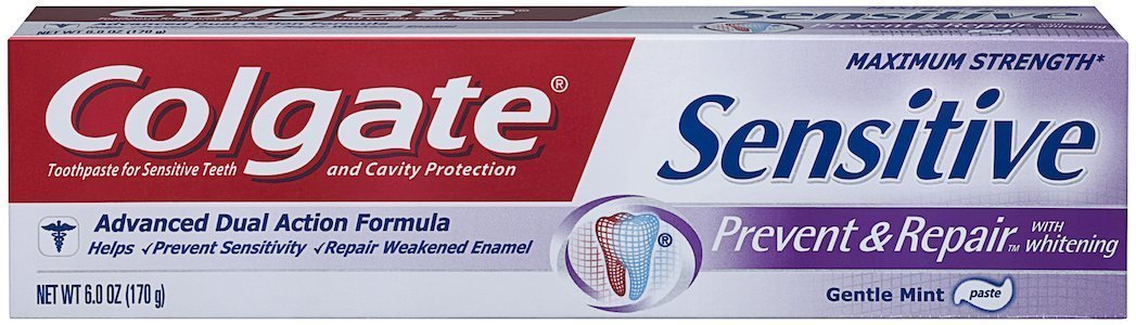 Colgate Sensitive Prevent & Repair Toothpaste with Whitening, 6 oz (Pack of 2)