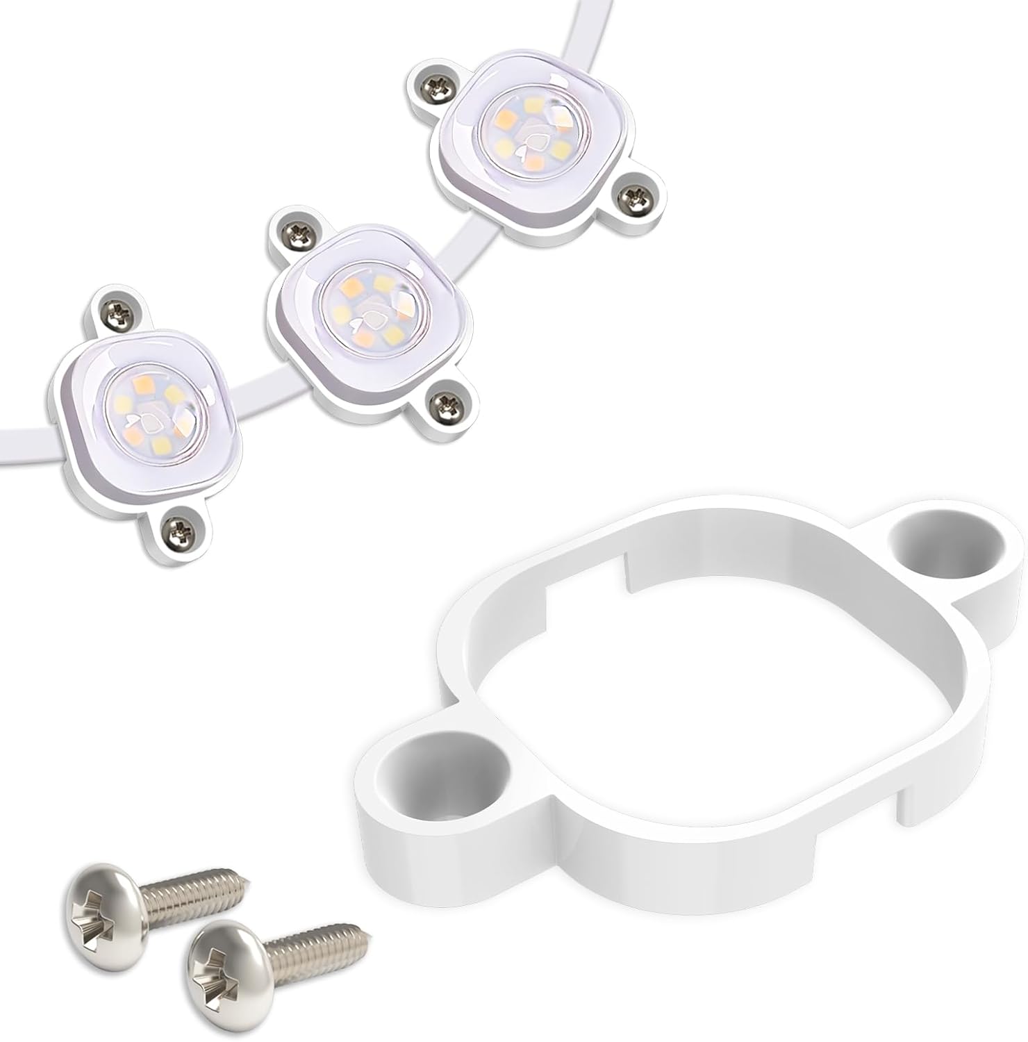 60 PCS Mounting Brackets Compatible with Govee Outdoor Lights Pro H706, Light Clips for Govee H706A H706B H706C Outdoor Lights, Mounting Bracket Replaces 3M Adhesive for 100FT Light