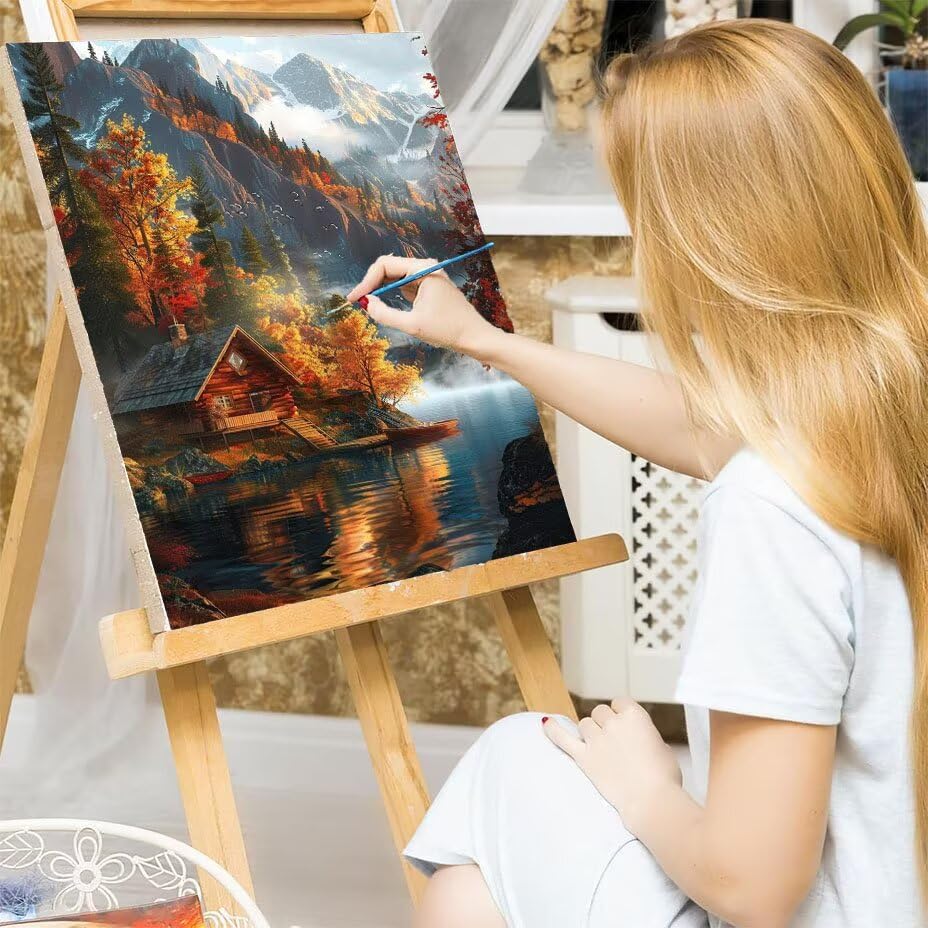 Kit manualidades adultos DIY para reducir el estrés pintando por números un lienzo gigante 7