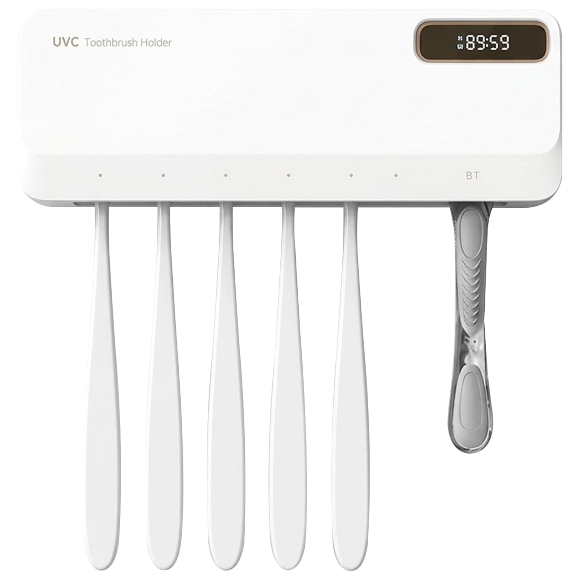 Portaspazzolino UV, organizer per spazzolino da parete con asciugatura ad calda per bagno, bianco