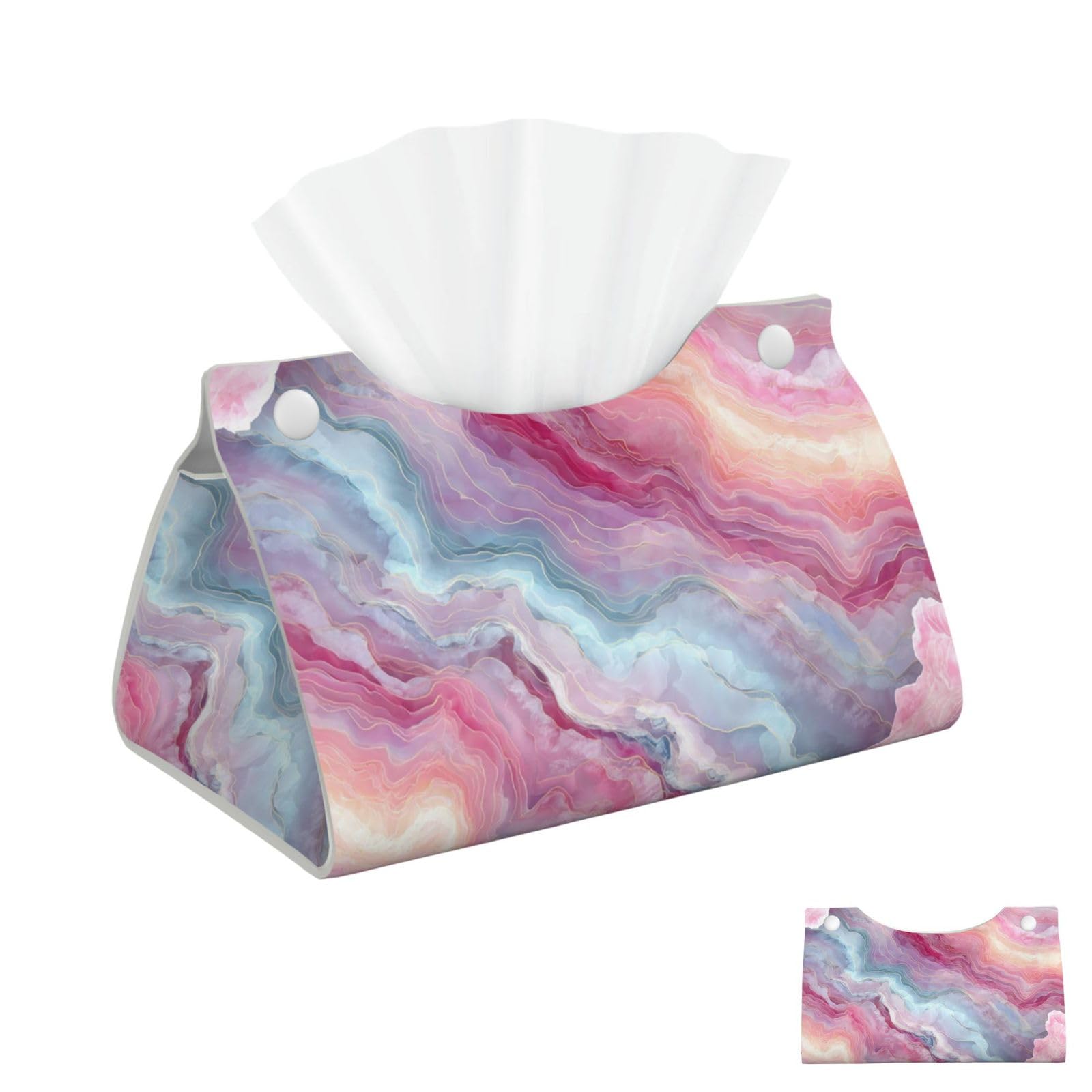 Colorful Marble Paste Tissue Box Cover Square Cube Boxes