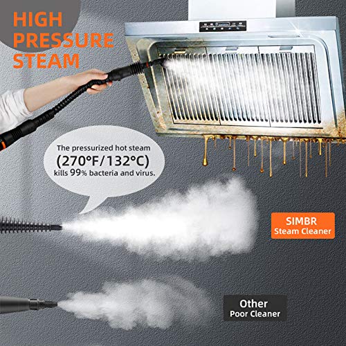 Steam Cleaner Handheld for Home Use with 9 Accessories Kit, Steam Cleaner Multipurpose for Carpet, Sofa with 350ML Water Capacity, Powerful Steam Cleaner Machine with Safety Lock and 360° Nozzle - Thumbnail 2