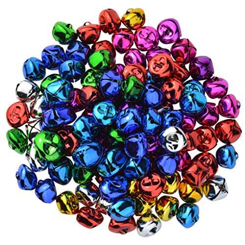 100pcs Jingle Bells, Marrywindix 1 Inch Craft Bells Bulk DIY Bells for Christmas