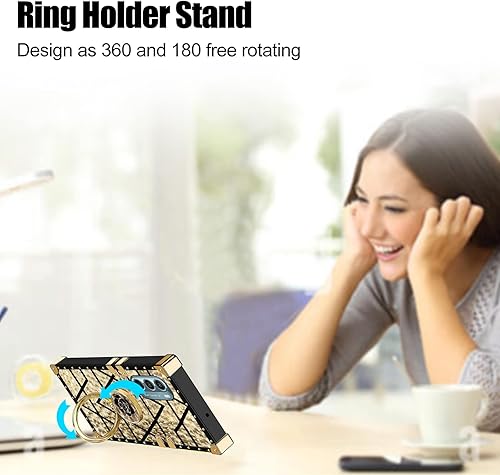 Miniatura 8 de KuDiNi Funda para Moto G Stylus 5G 2022 para mujer, bonita funda cuadrada con purpurina femenina, elegante, retro, con borde de TPU suave, con