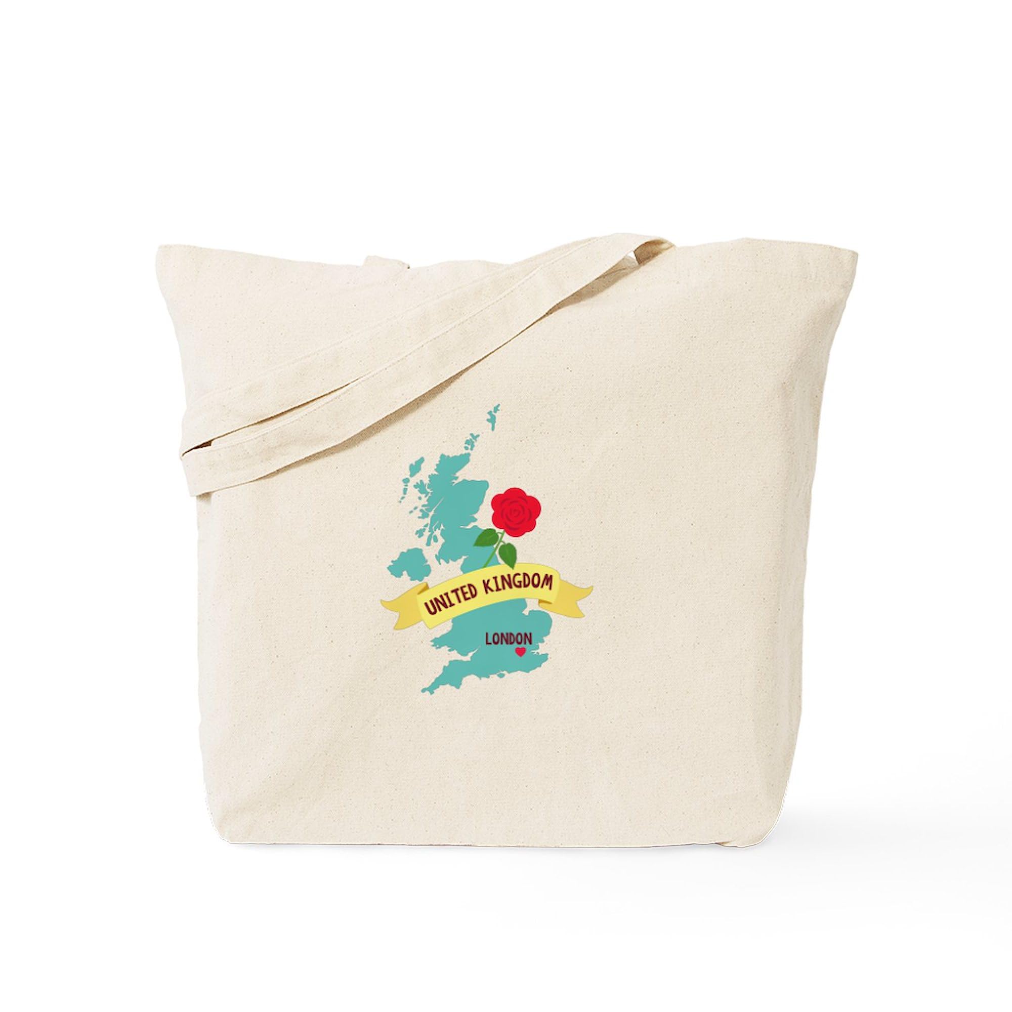 CafePress London United Kingdom Tote Bag Reusable Natural Beige Canvas Shopping Bag