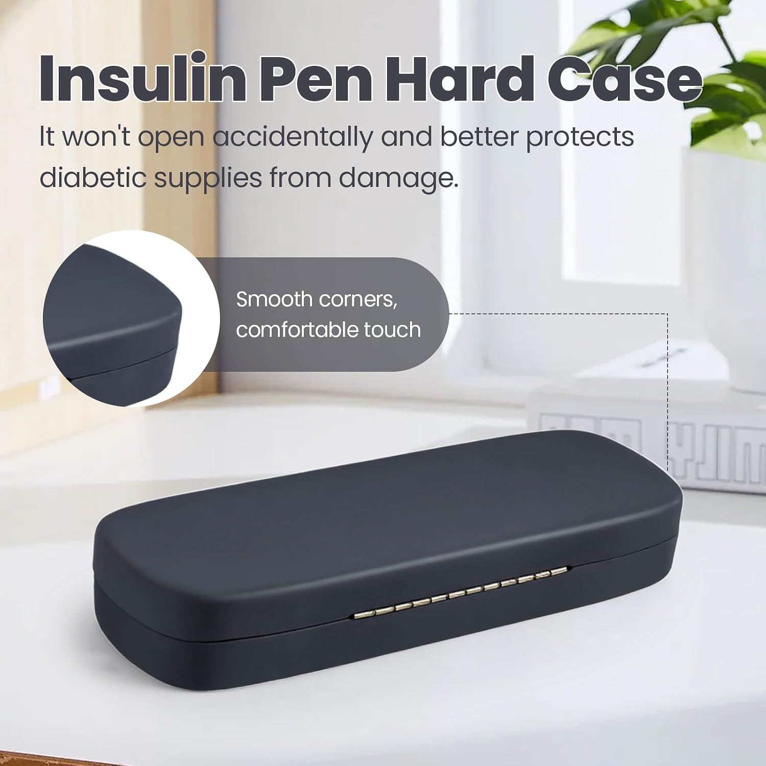 Insulin Pen Travel Case for 1 Pen, 3 Needles & 1 Cartridge – Portable Hard Shell Organizer for Diabetic Supplies – Compact Storage Holder for Daily or Travel Use (Case Only) (Black) image 3