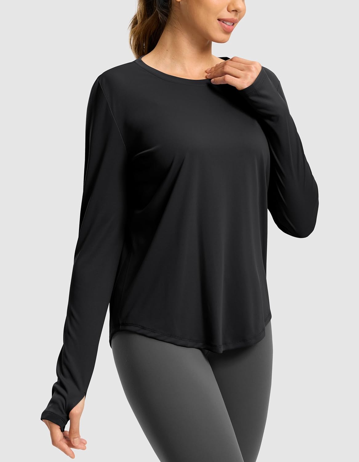 Soothfeel Long Sleeve Workout Tops for Women Lightweight Athletic Running Gym Active Shirts UPF 50+ Quick Dry Hiking Tops - Image 3