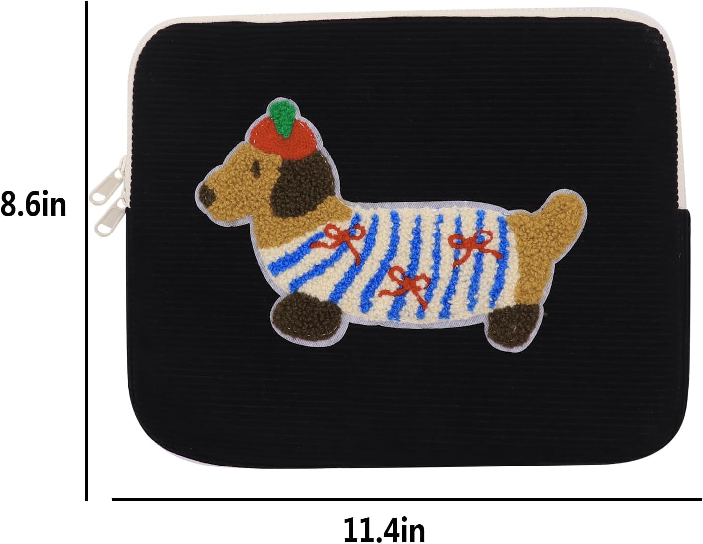 Cute Cartoon Puppy 10-11 Inch Tablet Sleeve Case Fits for iPad Pro 11 inch Air 4 10.9 Galaxy Tab A 10.1 Smart Keyboard Portable Protective Bag