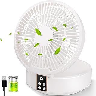 Leiser kleiner Lüfter, USB Desktop Lüfter, leiser und starker Wind, tragbarer, mit LED-Licht, Timer, drehbar, 3-Gang-Windgeschwindigkeit, geeignet für Büro, Zuhause, Indoor und Camping