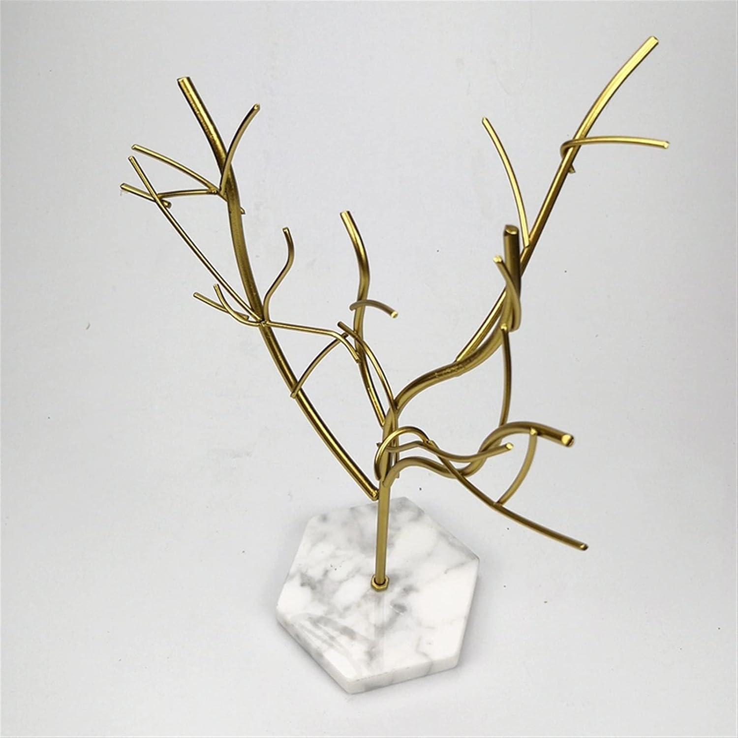 Jewelry Towers Tree-Shape Jewelry Stand Organizer Metal Jewelry Display Holder for Necklace Earring and Accessories White Marble Necklace Holder Jewelry Organizers