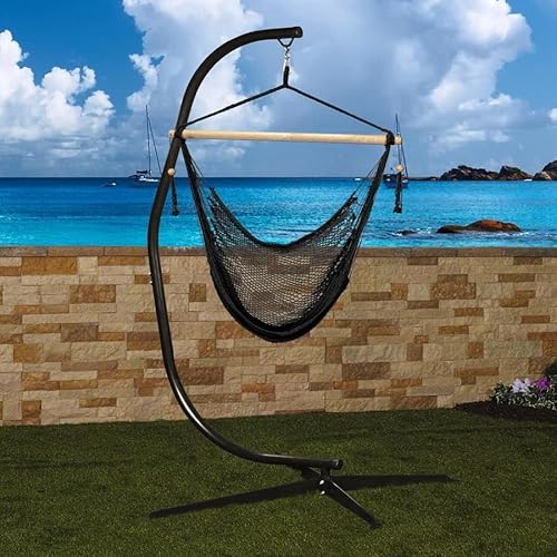 Bliss Hammocks Hcs-499Bz 84" Stand W/Hanging Hook, Indoor, Patio, Deck, Balcony, Yard, Poolside, Fits Hammock Chairs & Rope Swing Chairs, 350 Lbs Capacity, Black #TOP4