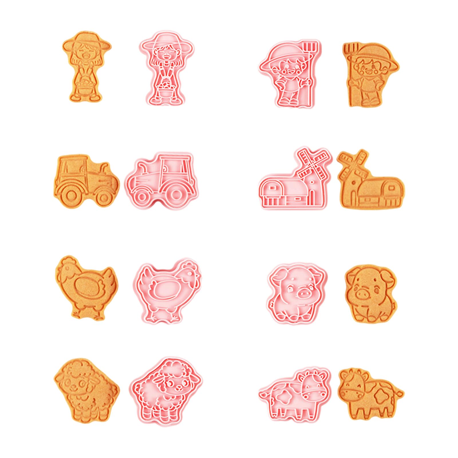 Bottone Multicolor 8Pcs Cookie Molds Biscuit Biscuit Molding Farm Animal Shape Kitchen Baking Supplies Dough For Cookie Kitchen Baking Accessories