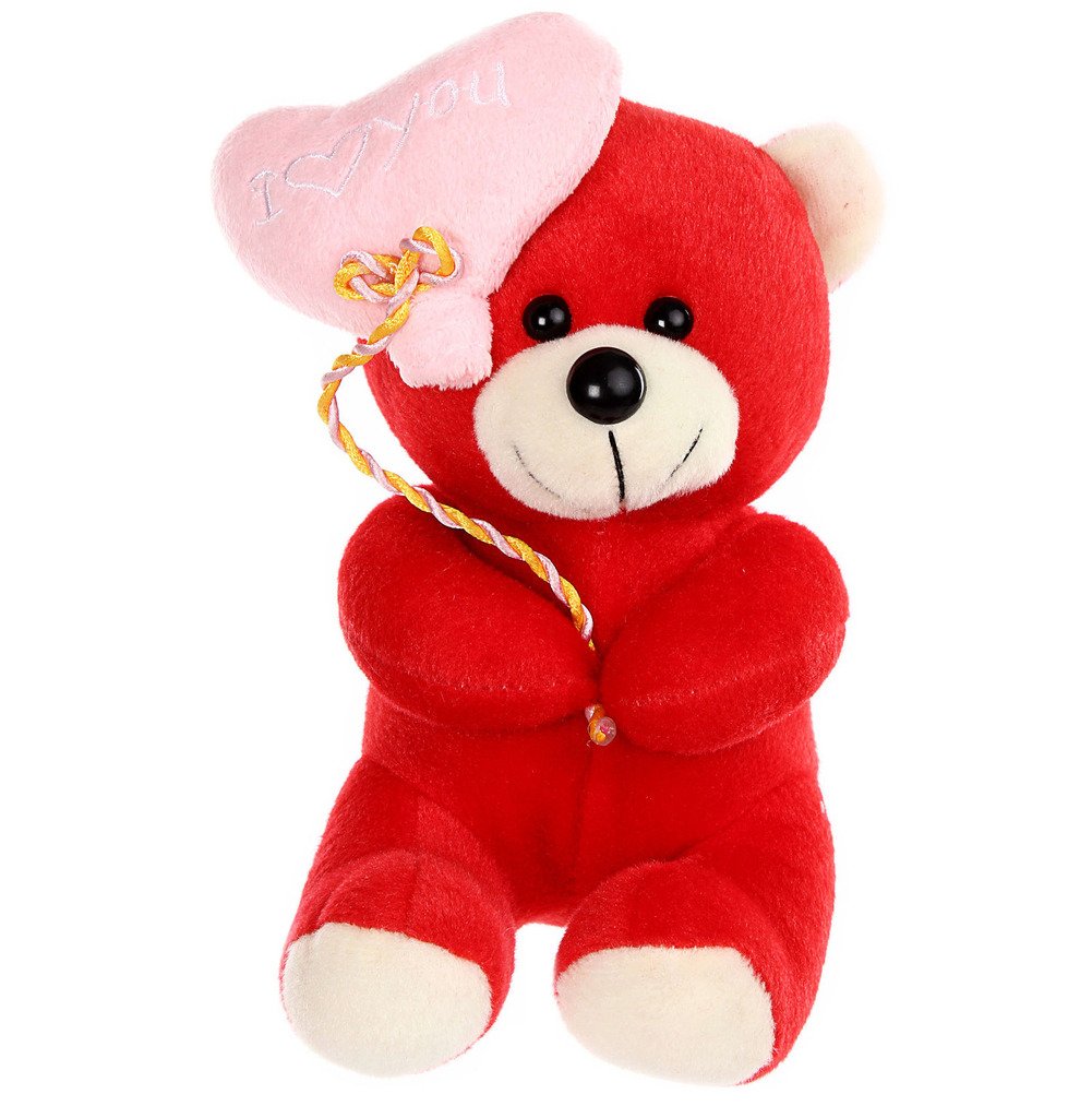 Tickles Heart Balloon Teddy Stuffed Soft Plush Animal Toy for Love Girl, Birthday Gifts, Valentine's Day (Color: Red Size: 35 cm)