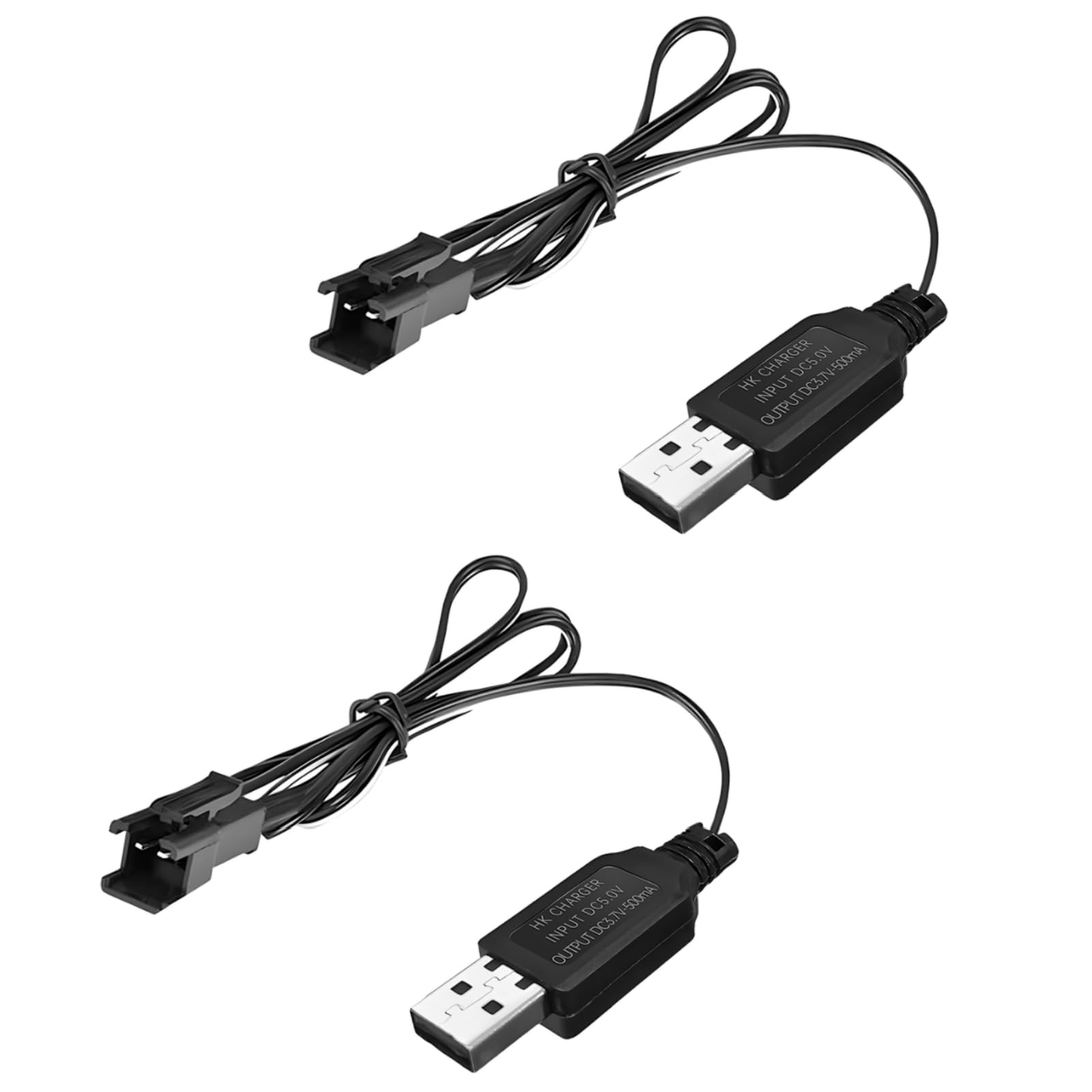 Fytoo 2PCS 3.7V 500mAh USB Charging Cable with SM-2P Plug Connector for RC Vehicles