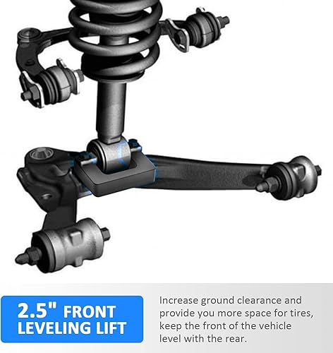 Miniatura 3 de Wsays Kit de elevación de nivelación delantera de 2.5 pulgadas, espaciador compatible con Chevy Silverado Fit GMC Sierra GM 1500 LM 2007-2024