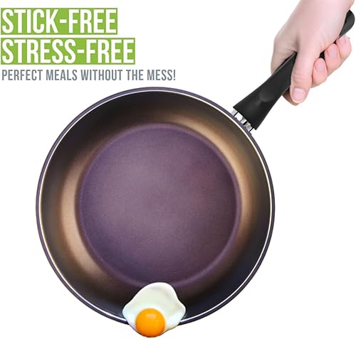 Miniatura 9 de TECHEF - Sartén de color de 12 pulgadas, recubierta con nueva selección de teflón seguro - Colección de coloresrevestimiento antiadherente (sin