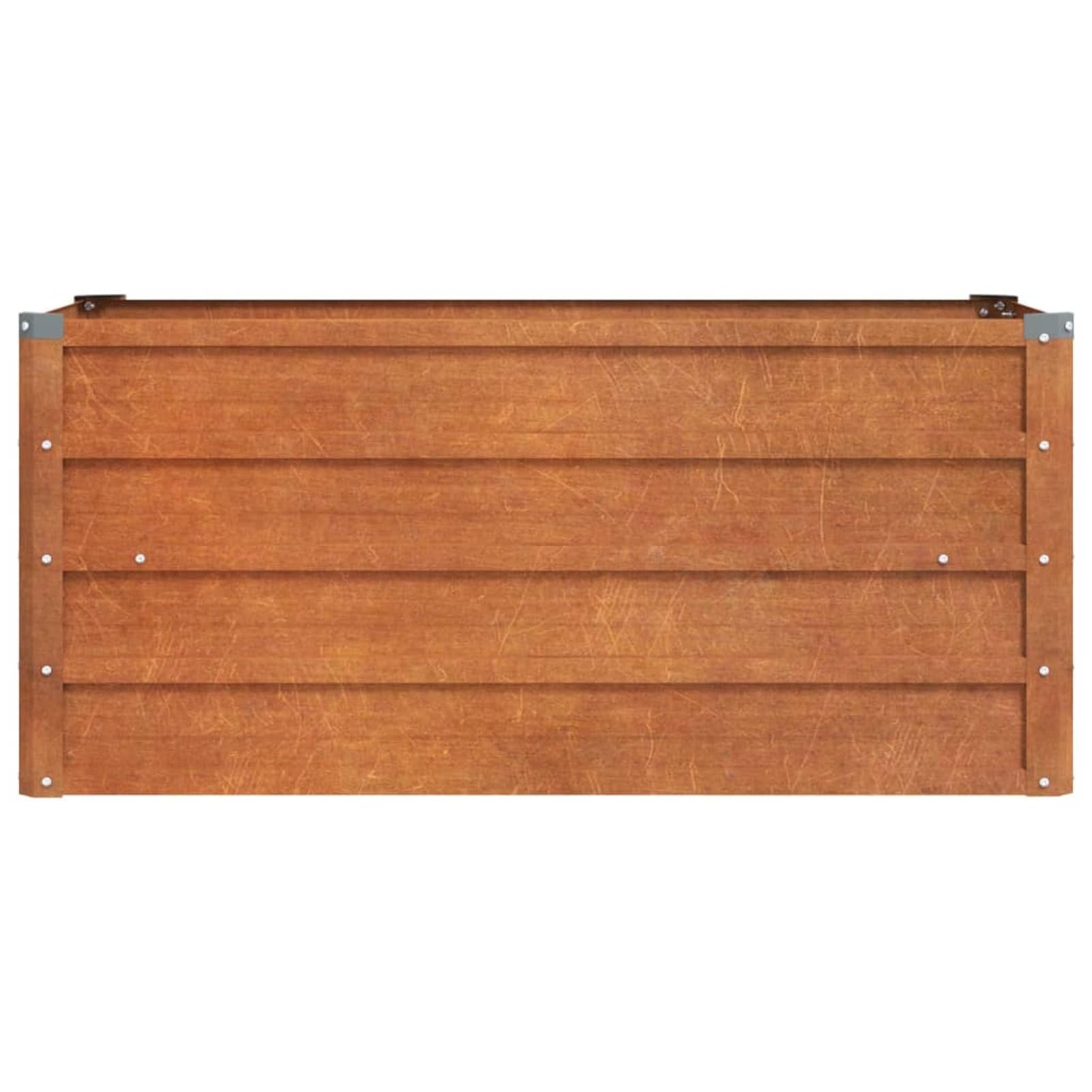IKAYAA Bancal alto oxidado para jardín, bancal alto, metal, jardinera, 100 x 40 x 45 cm, bancal alto, balcón, jardinera, balcón, bancal, acero corten, compostador, kit de jardinera elevada