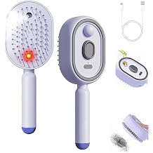 Electric Steam Brush, Rechargeable Detangling Straightener Purple | Rechargeable, Detangling Straightener, Smooths Frizz & Static, Nourishes Hair, Portable Travel Design for All Hair Lengths