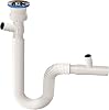Double Entry Bellows Sink Siphon, Washing Machine Connected, Flexible Body, Adjustable