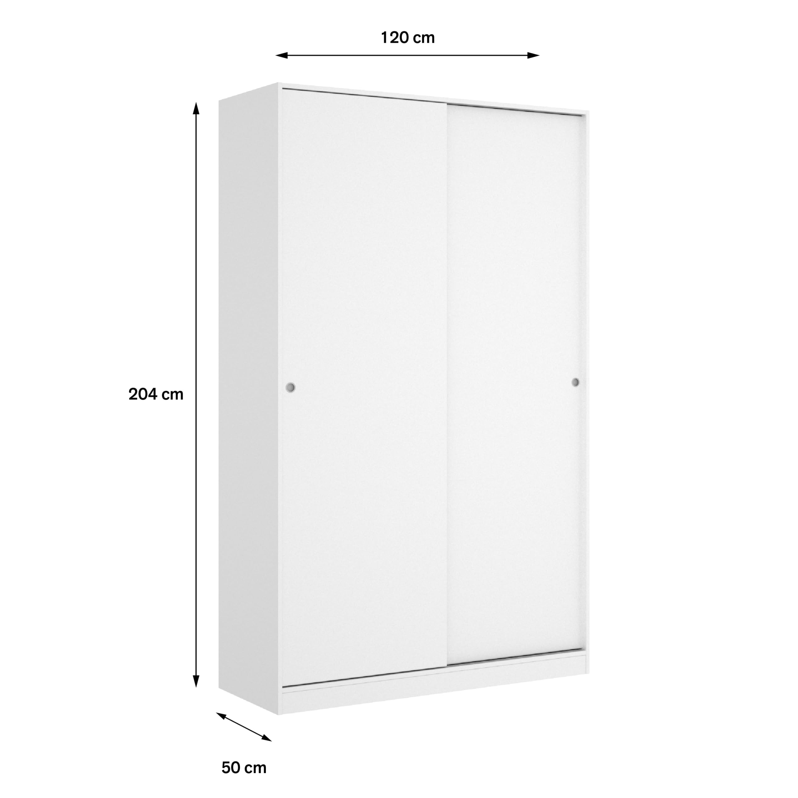 DEKIT GRUPO RIMOBEL Armario con dos puertas correderas Blanco, 204x120x50 cm
