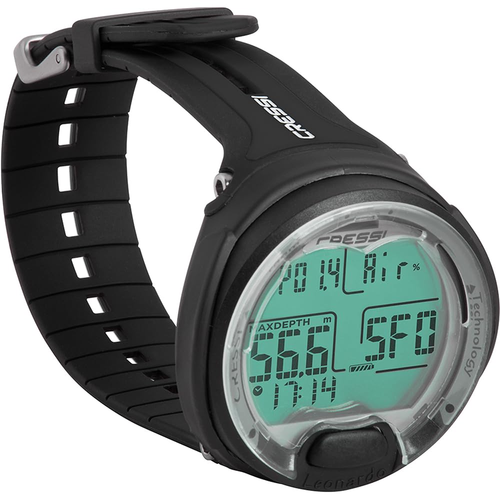 Cressi since 1946 - Leonardo Diving Computer - Air/Nitrox/Depth Gauge Mode - Black/Black, One Size, Adult Unisex