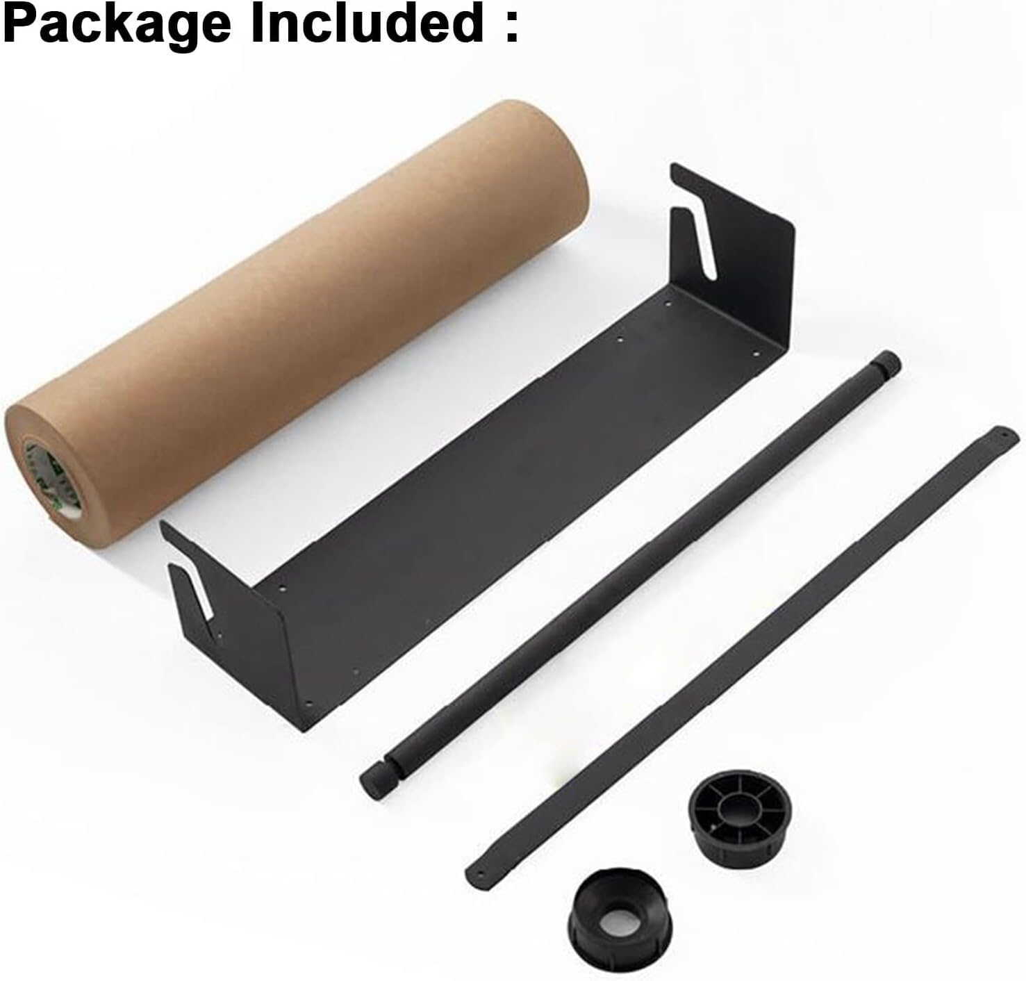 Uchwyt ścienny na rolkę papieru rzeźniczego, Dozownik do papieru pakowego w rolkach, montaż ścienny, szerokość 37-97 cm(67cm/26.3in Wide)