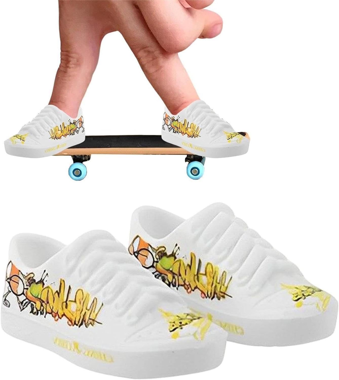 Jowxsx 1Pair Mini Finger Shoes, Mini Finger Shoes, Finger Pad Ginocchiere, Scarpe da tastiera, Mini Key Fob Scarpe, Finger Trainers, Breakdance, Finger Shoes