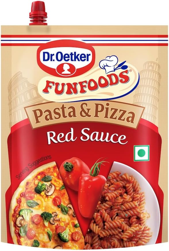 Dr. Oetker FunFoods Pasta & Pizza Red Sauce, 750g/800g Pouch | Ready to Use for Saucy Pastas & Lip-Smacking Pizzas | Tangy & Herby | Ideal for Pasta, Pizza & Italian Recipes