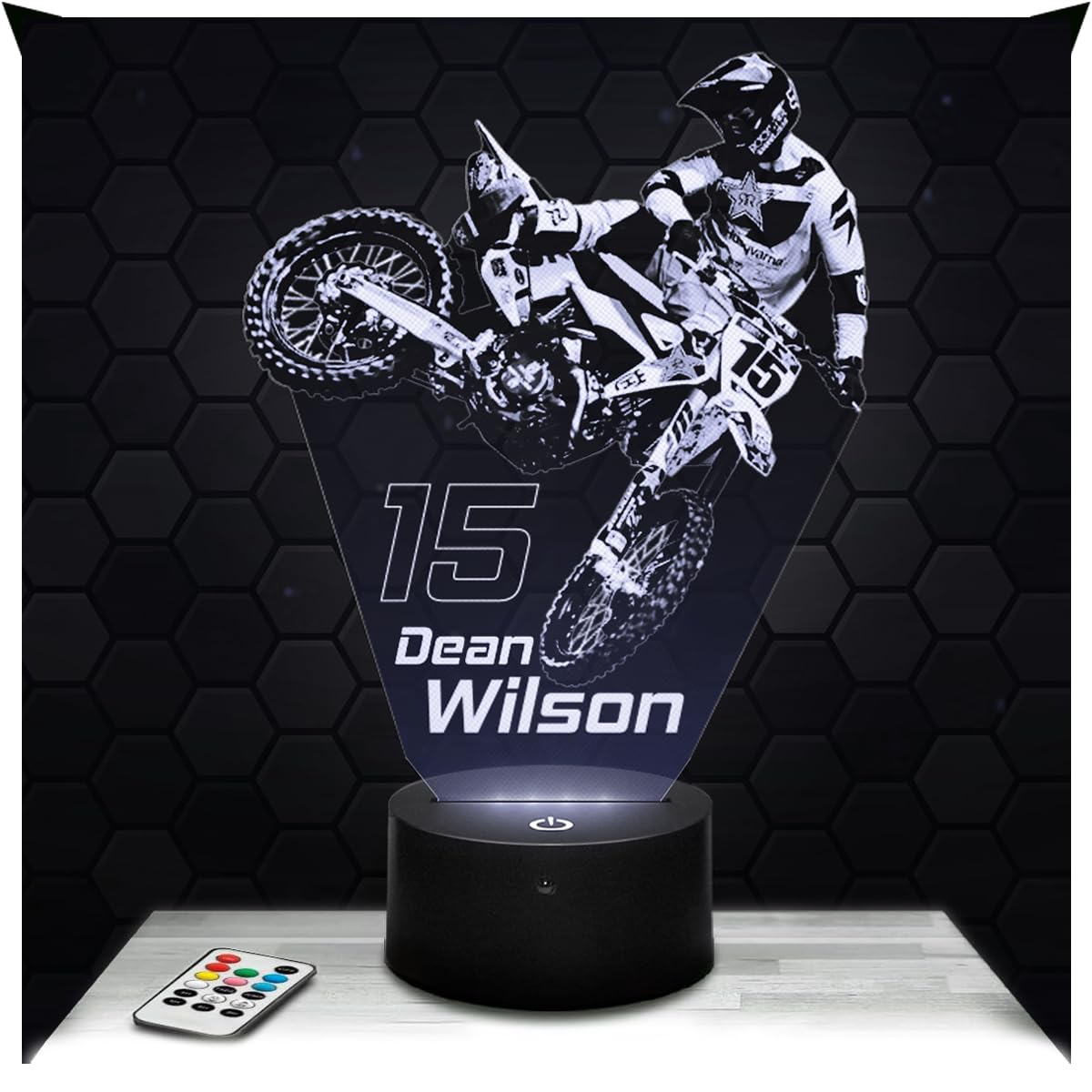 Lampephoto.fr - Dean Wilson Motocross 3D Lamp Decoration Supercross, Gift Idea for Men Dean Wilson Motocross Adult Night Light Room Decor, Original Christmas Gift Idea for Men, Gifts Merchandising