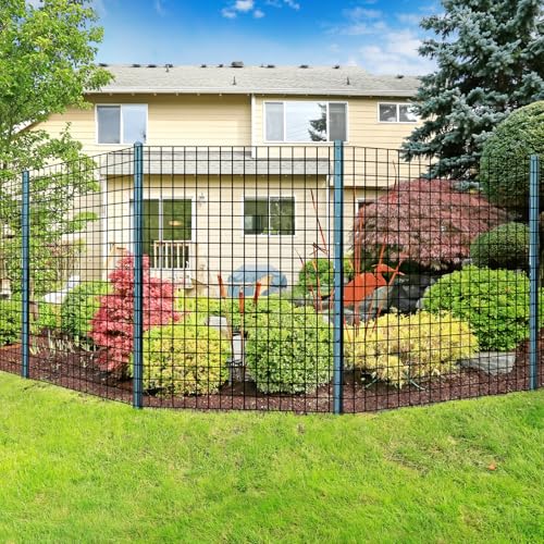 Thealyn U-Pfosten Set 10 Stück 152 CM für Gartenzäune Zaunpfosten, Robuste Metallpfosten Stahl für Hühnerställe, Gärten, Gärtnereien